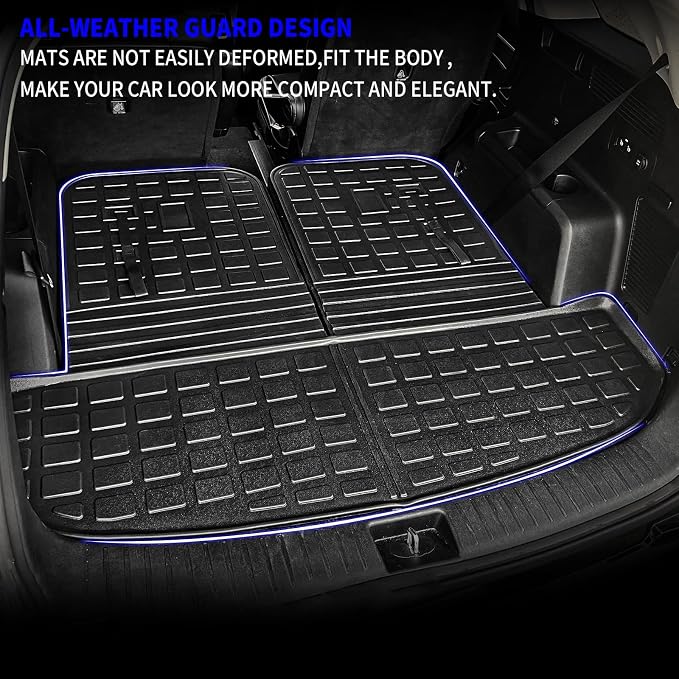 Rongtaod Cargo Mat Compatible with 2021-2025 2026 Kia Sorento Cargo Liner Trunk Mat TPE All Weather Back Seat Cover Protector 2024 Sorento Accessories (Trunk Mat with Backrest Mat)