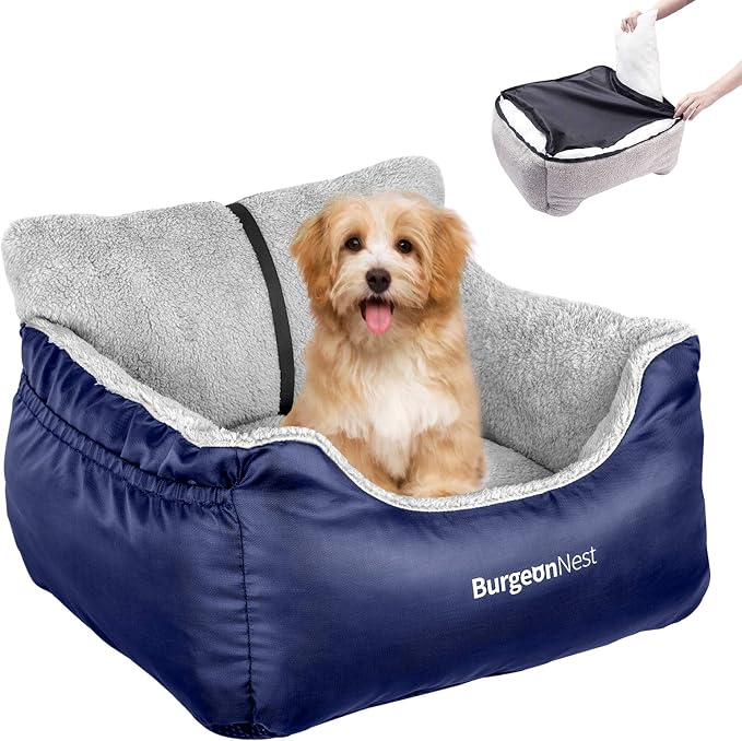 Dog Car Seat for Small Dogs & Cats Under 25 lbs, Blue