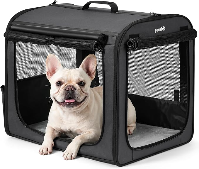 Dog Car Carrier Light Weight 24×17.7×20.5in, Foldable Dog Carrier, Dark Gray