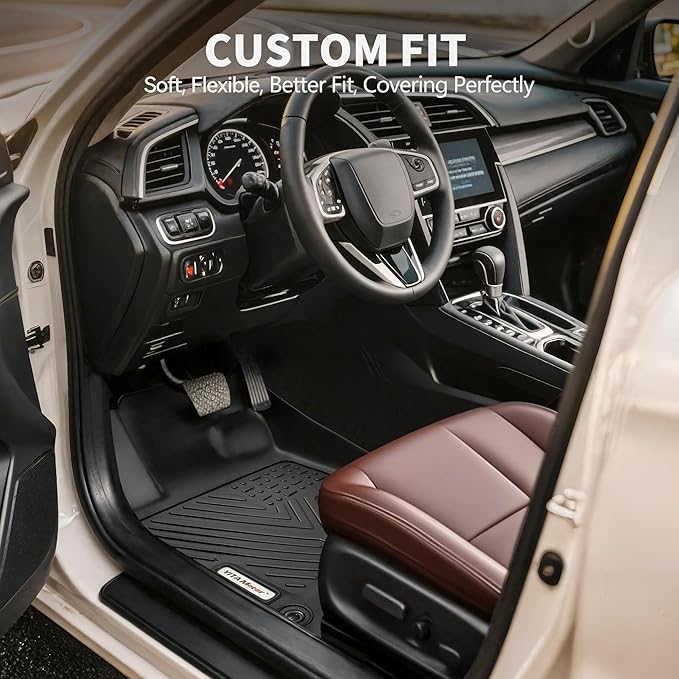YITAMOTOR Floor Mats Fit for 2017-2025 Mazda CX-5, TPE All Weather Custom Fit Floor Liners for Mazda CX5, 1st & 2nd Row Car Mats Accessories, Black