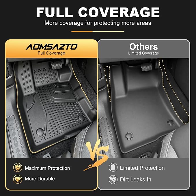 AOMSAZTO Floor Mats & Cargo Liner for Ford Bronco Sport 2021-2026 | 1st & 2nd Row Custom Fit All Weather Protection Trunk Liner Waterproof Car Accessories