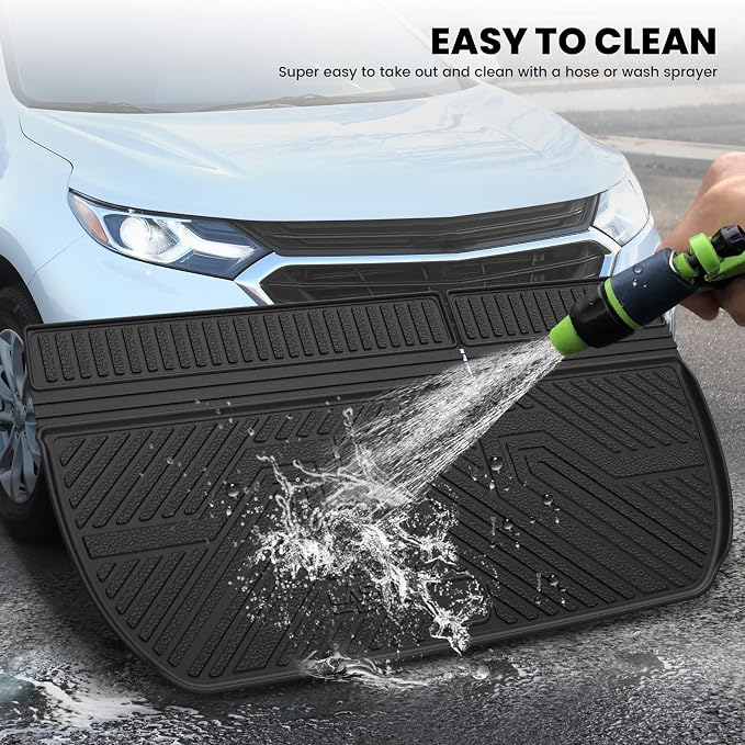 LASFIT Trunk Mat with Backrest Mat for Chevrolet Chevy Traverse 2009-2017/Buick Enclave 2008-2017, All Weather TPE Custom Fit Cargo Mat Trunk Liner with Backrest Mat, Black