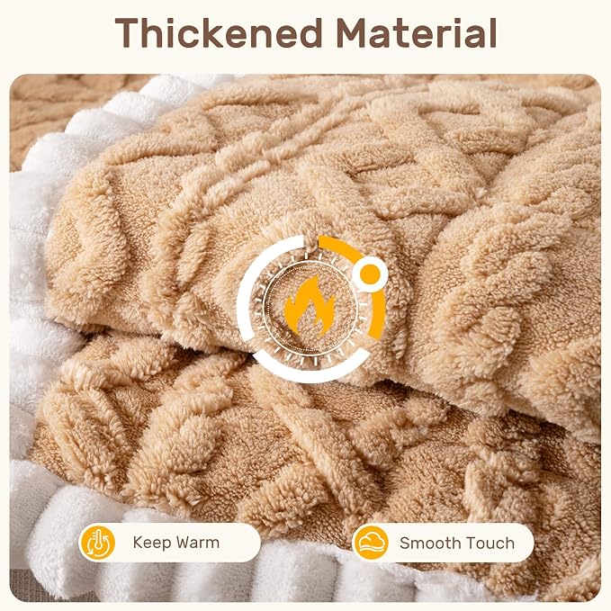 Couch Cover for Dogs, Washable Non Slip Sofa Covers for 3 Cushion Couch Pet Friendly Fuzzy Sofa Protector&Bed Mat for Pets (27.6"x82.7" Light Brown)