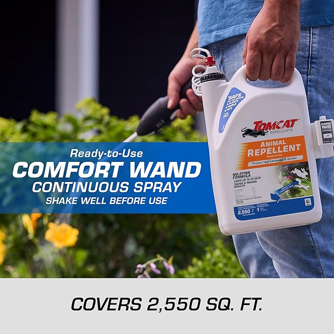Tomcat Repellents Animal Repellent, Ready-to-Use, Protect Landscapes and Gardens, Contains Essential Oils, 1 Gal.