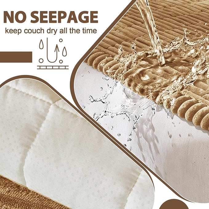 FUANGUI Waterproof Couch Cover Sofa Cover for Dogs and Pets Sofa Protector | Non-Slip Washable Fuzzy Soft Cat Bed Sofa Slipcover for 2-3 Cushion Couch Sofa Pet Friendly, Camel, 27.6" x 70.9", 1 pcs