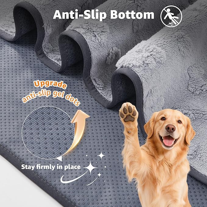 LOOBANI Washable Puppy Pads Waterproof 36"x24", 4 Pack, Gray | Soft Reusable Pee Pads For Dogs, Floor, Crate, Bed, Incontinence, Housebreak, Fast Absorbent, Non-Slip, Leakproof