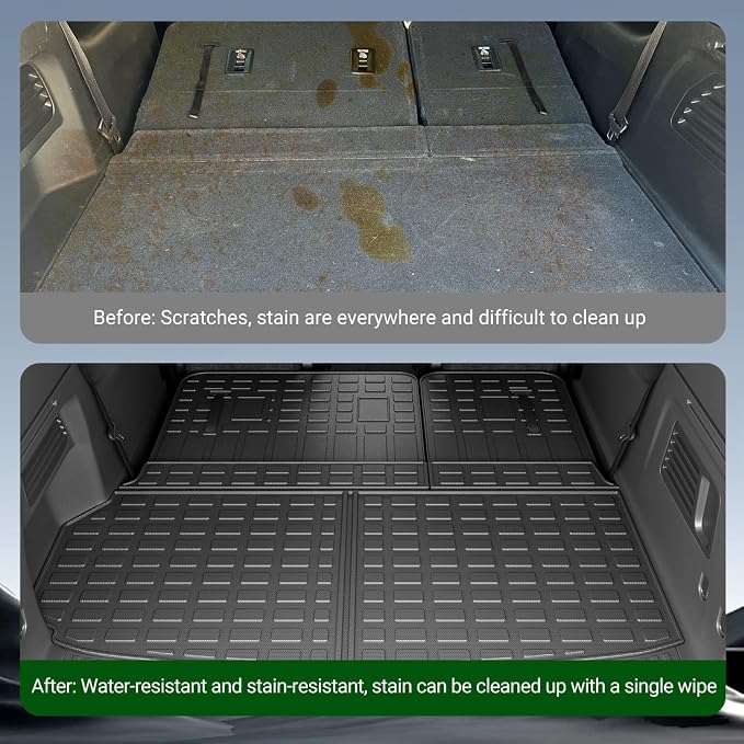 xipoqix Cargo Mat Backrest Mat Compatible with 2024-2026 Chevy Traverse GMC Acadia 2025 2026 Buick Enclave Cargo Liner Replacement for 2024-2026 Chevy Traverse Accessories (Trunk Mat+Backrest Mats)