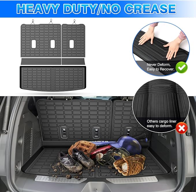 Tahoe Cargo Liner - Trunk Mat for Chevy Tahoe/GMC Yukon (Not Fit XL) 2021-2026, All Weather Cargo Mat for Tahoe Accessories, Heavy Duty Car Mats, Car Accessories