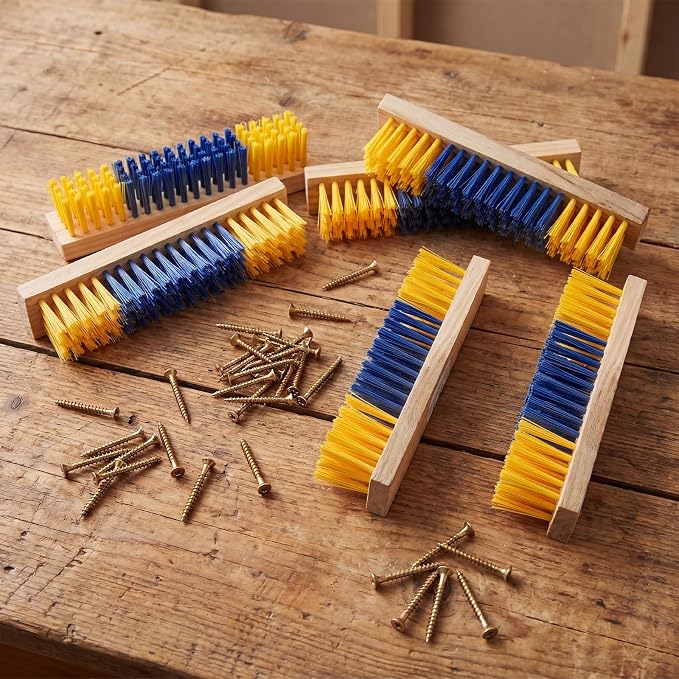 Mifoci 6 Pcs Livestock Scratching Brush Goat Scratcher Livestock Brushes, Goat Scratching Post with 24 Screws Wooden Self Grooming Brush for Small Goats, Sheep, Pigs, Cow, Horses