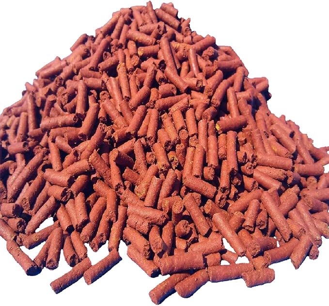 Aquatic Foods Inc. Beef Heart Mix 1/8" x 7/16" Sinking Sticks for Discus, Cichlids, Carnivores, Plecos, Catfish, Shrimp, Snails, All Community Tropical Fish..1/8-lb