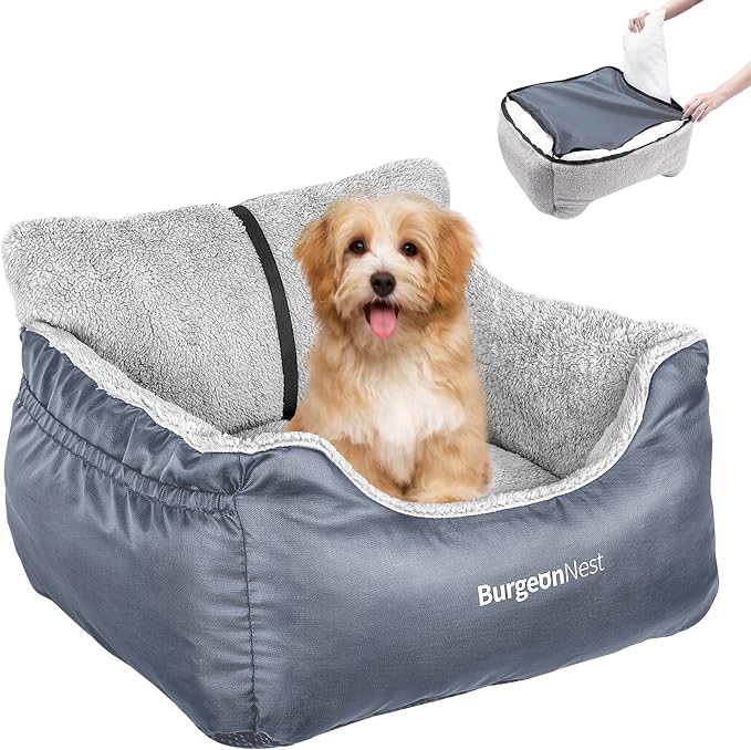 Dog Car Seat for Small Dogs & Cats Under 25 lbs, Grey
