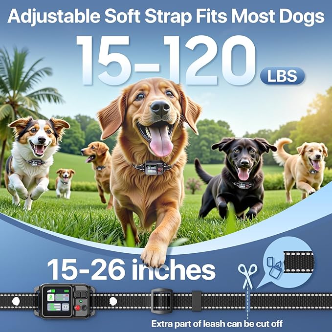 PRTRFLC GPS Wireless Dog Collar Fence System,Invisible Electric Fence for Dogs,Adjustable Range 49-6561ft,3 Training Mode
