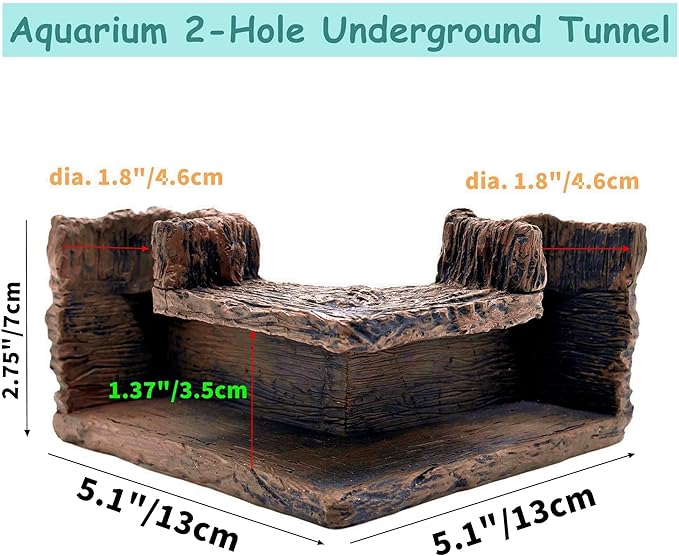 M2cbridge Aquarium Cave Betta Tunnel Driftwood Corners Shrimp House Hideout for Cichlid Breeding(Tree Trunk)
