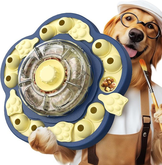 KADTC 3-Level Dog Puzzle Toy, Spin to Release Treat Dispenser & Slow Feeder | LARGE SIZE - Slide, swing, sniff, search: 4 play modes curb boredom, channel energy, build focus, deliver mental stimulation.