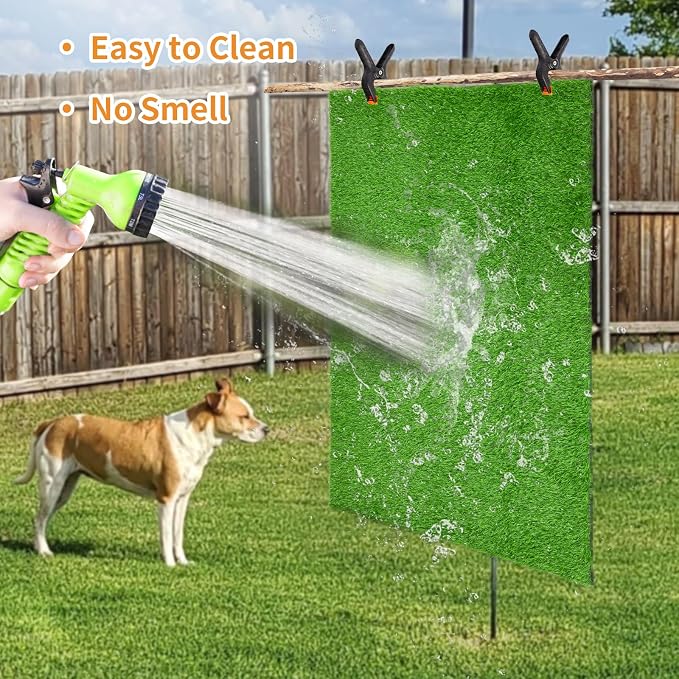 LOOBANI Dog Grass Pee Pads, 59x59in Large Fake Grass Pad for Potty | Realistic, Pet-Friendly, Washable, Fake Grass Mat for Dogs to Pee on, Outdoor Indoor Pee Grass, Easy to Clean, with Drainage