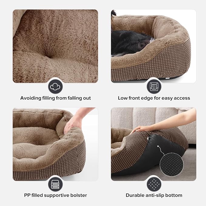 XL Dog Beds Large Sized Dog, Washable Orthopedic Warming Soft Sleeping Durable with Anti-Slip Bottom