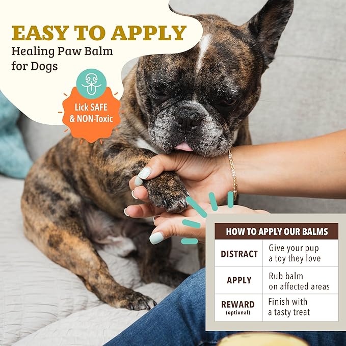Natural Dog Company Paw Soother Balm & Wax - Dog Paw Balm & Moisturizer for Dry, Cracked Paw Pads, Helps Moisturize & Condition Worn Paws, Coconut Oil & Calendula, Daily Paw Care, 1 oz Tin