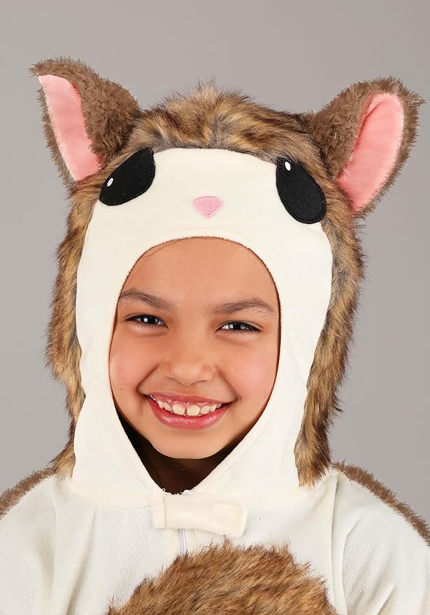 Kids Flying Squirrel Halloween Costume | Plush Sugar Glider Hooded Jumpsuit with Attached Wings for Dress-Up and Playtime