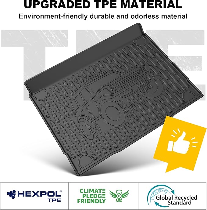 TTX LIGHTING Bronco 4-Door Cargo Liner - Custom Fit Trunk Mats for Ford Bronco 2021-2026 4 Door Cargo Mat All Weather Cargo Tray Black