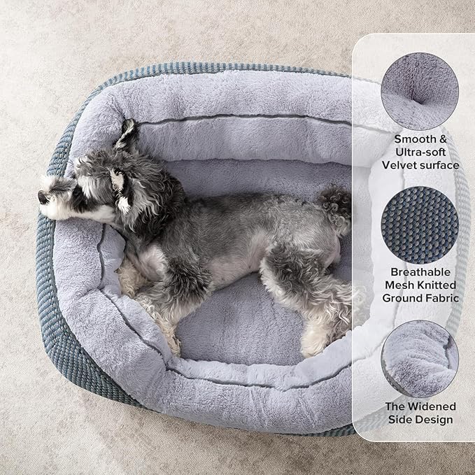 Small Dog Bed Washable Orthopedic Calming Warming Durable Pet Bed with Anti-Slip Bottom