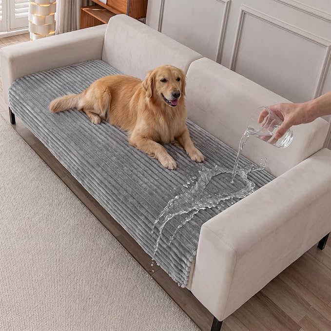 FUANGUI Waterproof Couch Cover for Dogs, Washable Pet Couch Covers for Sofa | Soft Cat Dog Bed Cover Non-Slip Couch Covers for 3 Cushion Couch Sofa Pet Friendly