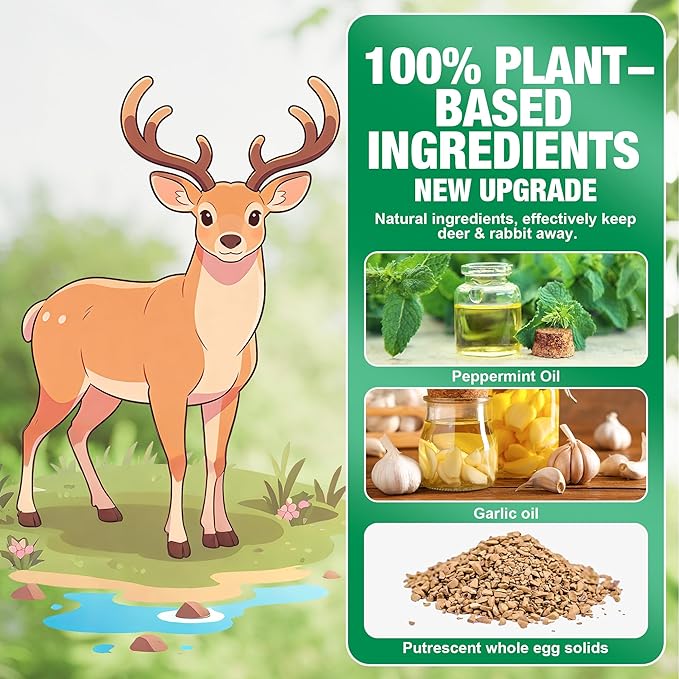 24 Pack Deer Repellent Peppermint Oil to Keep Deer Away from Plant, Powerful Deers Repellent for Garden Yard Fruit Tree Patio,new