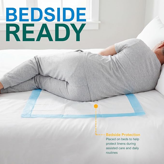MED Pride Disposable Underpads 17x24 in,Super Absorbent,Incontinence,100 Ct