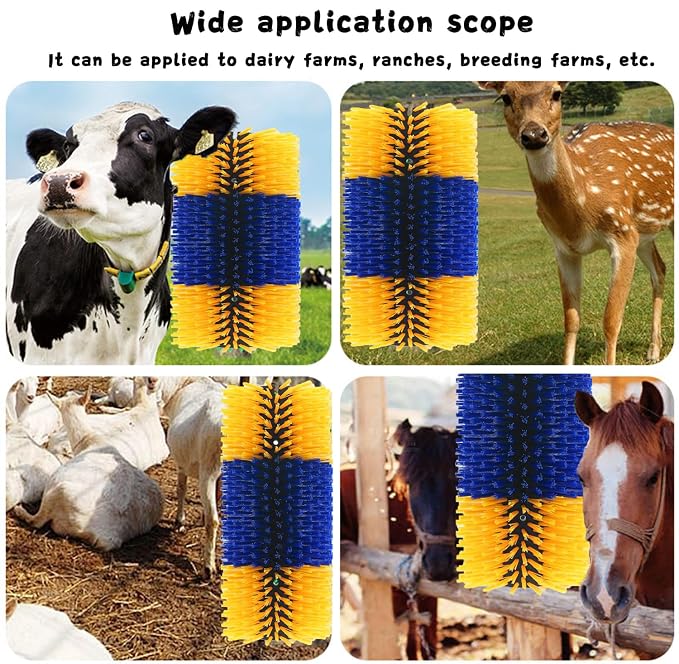 2/4PCS Livestock Physical Scratch Brush, Horse Cow Goat Physical Massage | Durable physical massage brush with 8 screws, ideal for horses, cows and goats grooming, cleaning.