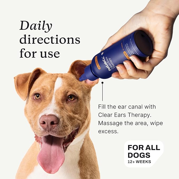 PetLab Co. - Clear Ears Therapy Ear Cleaner for Dogs - Supporting Yeast, Itchy Ears & Healthy Ear Canals - Alcohol-Free Dog Ear Wash - Optimized Dog Ear Cleaner Solution, 4 Fl Oz