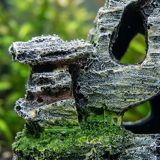 Artificial Moss Rock Cave Aquarium Decor, Fish Tank Hideout, Mountain Terrain Ornament