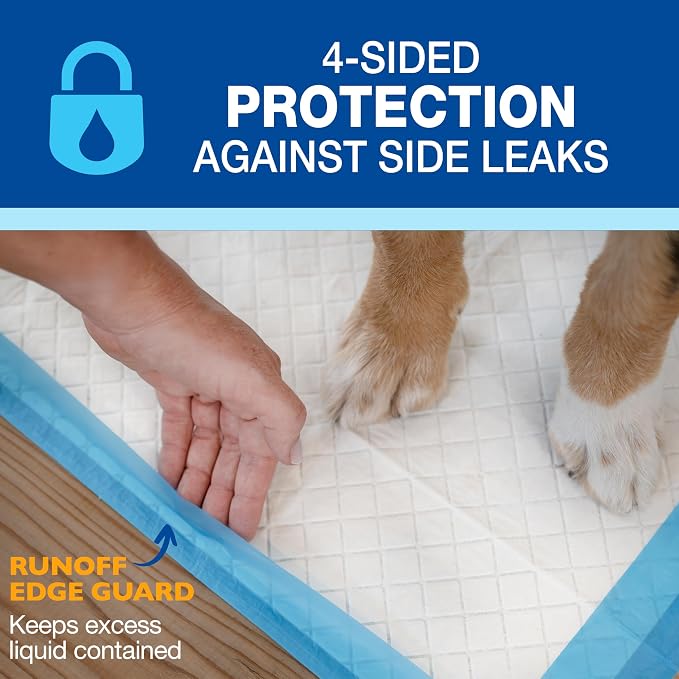 Four Paws Wee-Wee Superior Performance Gigantic Dog Pee Pads, 18 Count | Puppy & dog potty training pads, all day floor protection, housebreaking pet supplies, leak-proof puppy pads, 27.5" x 44"