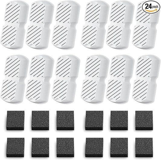 GROOKPET Pet Water Fountain Filters: 24 Dog Water Fountain Filters Replacement - Dog Fountain Filters - Including 12 Filters + 12 Sponges - Suitable for GROOKPET Pet Water Fountain