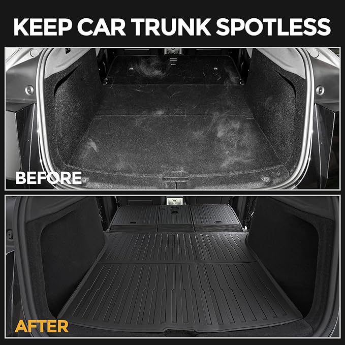 Cargo Mat for 2025 2026 Tesla Model Y Juniper Accessories (Not fit Standard), Full Coverage All Weather Trunk Cargo Liner with Backrest Protectors for Model Y 5 Seats