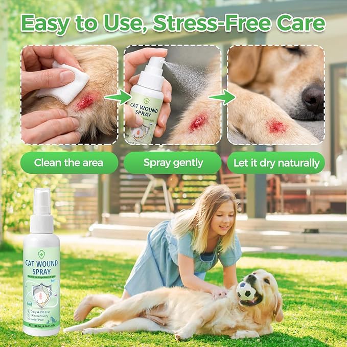 Pet Wound Spray for Dogs & Cats – Home-Ready Pet Wound Care for Minor Cuts, Scrapes & Daily Skin Support (120ml)
