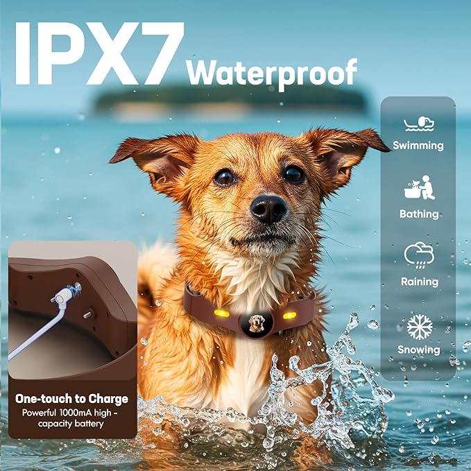 GPS Wireless Dog Fence, Smart Portable Electric Dog Fence Collar with Free App, 64-3280ft Adjustable Boundary, Rechargeable IP7 Waterproof, for Small Medium Large Dogs Outdoor Use