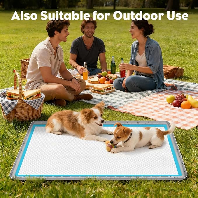 40"x28" Pee Pad Holder for Dogs Puppy Pad Holder Grey | Silicone Pee Tray for Dog Training Floor Protection Raised Edge Dog Potty Tray, No Pee Pads