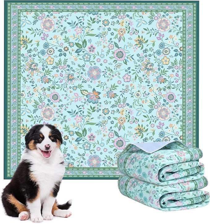 Washable Pee Pad for Dogs, 2 Pack Extra Large Puppy Pads, 48"x48" | Super Absorbent, WaterProof & LeakProof, Non-Slip Bottom, Machine Washable, For Floors, Couches, Crates, Playpen, Cars