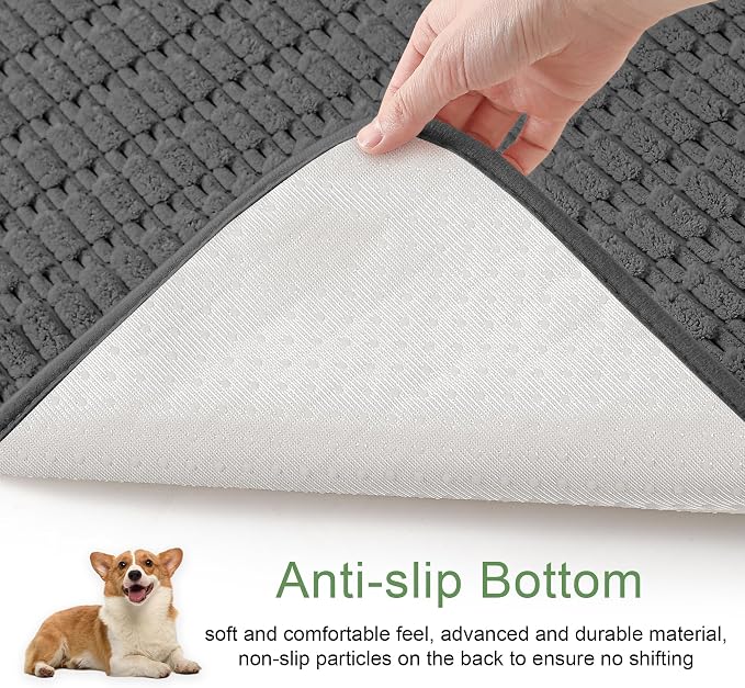 Washable Pee Pads for Dogs Puppy Pad, Dark Grey 40”x60” 1 Pack | High Absorbent Dog Pee Pad Leak Proof Cat Rugs, Reusable Non Slip Pet Mat, Wee Wee Pads for Training, Crate and Floor