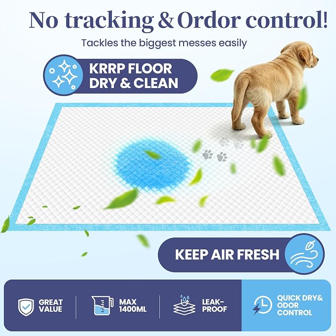 SCLOSE XL Dog Pee Pads 100 Count, 34"x28" Disposable Puppy Training Pads | Leak-Proof Quick-Dry Super Absorbent Odor Control – Ideal as Crate Mat Liner, for Senior Dogs, Post-Surgery, Indoor & Travel