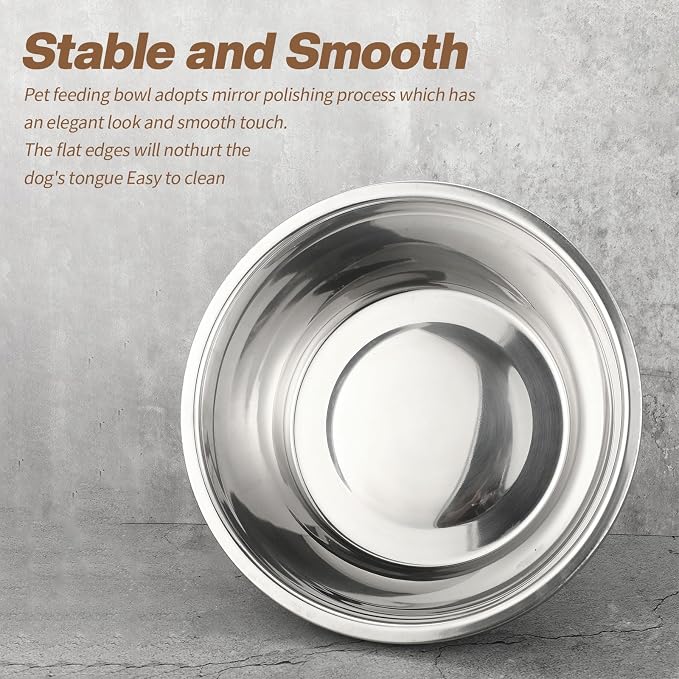 16 Pcs 8 Cup Metal Dog Bowls Stainless Steel Thickened Food Bowls Travel Kennel Food and Water Dish for Medium Large Size Dogs Cats, 64 Oz, Dishwasher Safe