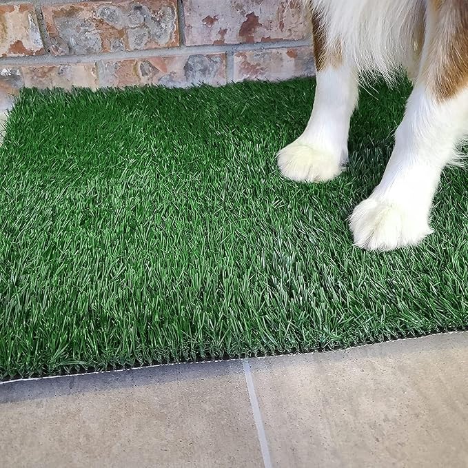 Grass Pad with Tray 20"x16", Dog Litter Box for Puppy Training | Easy to Clean, Full System with Trays, Artificial Grass Patch Bathroom Mat & Washable Pee Pad, Indoor/Outdoor Use