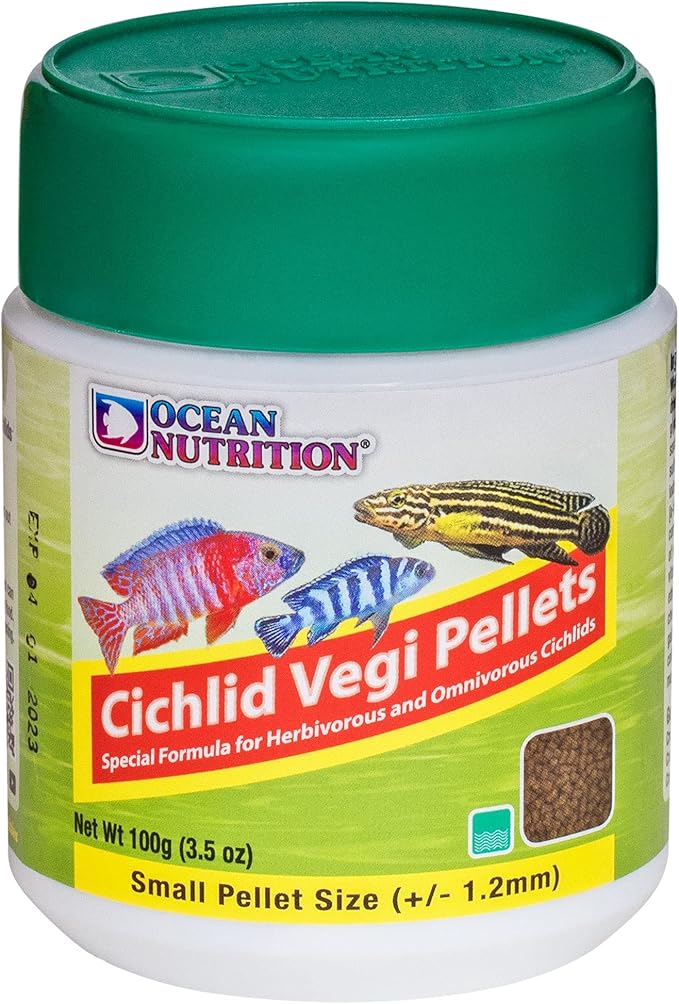 Ocean Nutrition Cichlid Vegi Pellets 3.5-Ounces (100 Grams) Jar - Small Pellet Size