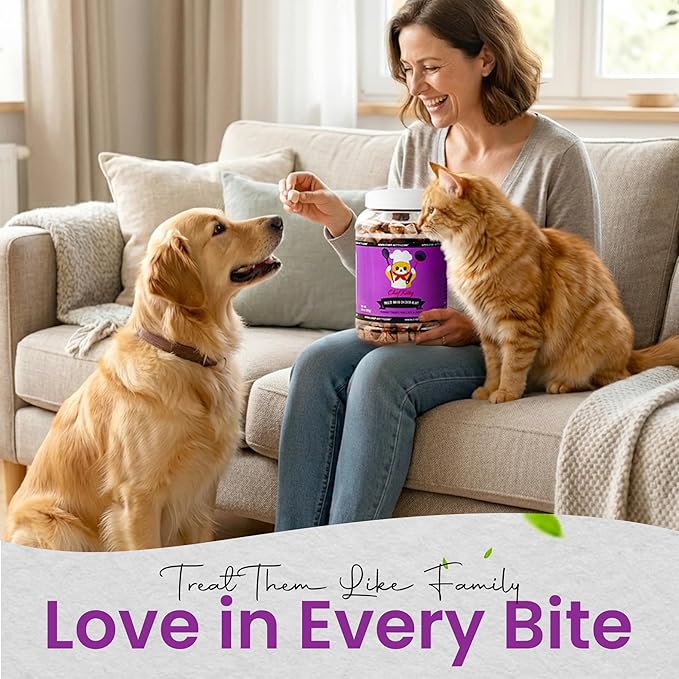 Chicken Hearts for Dogs | Cat Treats Freeze Dried, 100% Human Grade, Single Ingredient | High Protein Cat & Dog Food Toppers | No additives or Preservatives | Inspected & Tested in USA | 2.6 oz.
