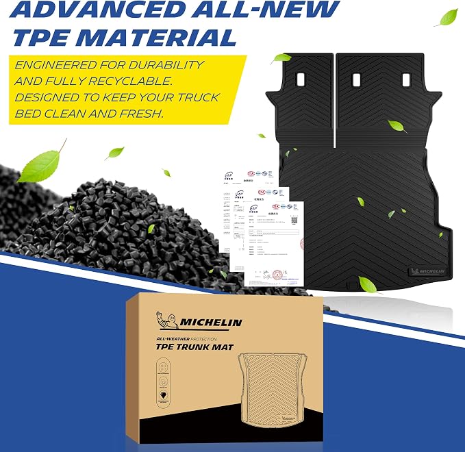 Michelin Vehicle Mats, Premier Series All-Weather TPE Custom Fit Liner for Toyota RAV4 Gas&Hybrid 2019-2025 Trunk Mat A(1 Piece)