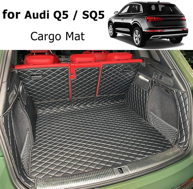 Cargo Mat Compatible with 2018-2025 Audi Q5 Trunk Mat (and Rear Left and Right Side Panels) Cargo Liners for Audi Q5 ＆ SQ5