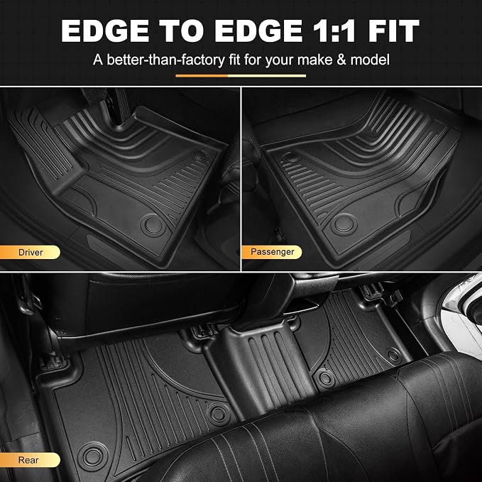 AOMSAZTO Floor Mats & Cargo Liner for BMW X1 2016-2022 (F48), 1st & 2nd Row All Weather Protection Floor Liners Waterproof Anti Skid Car Accessories