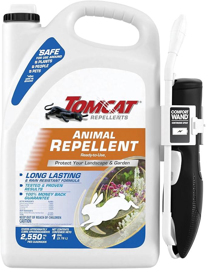 Tomcat Repellents Animal Repellent, Ready-to-Use, Protect Landscapes and Gardens, Contains Essential Oils, 1 Gal.