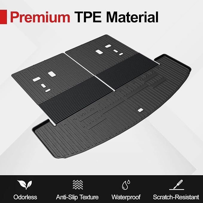 Cargo Mat for Hyundai Santa FE 2024-2026 (Fit Hybrid and Gas), All Weather TPE Cargo Mat with Backrest Mat Rear Cargo Liner Protection for Hyundai Santa Fe