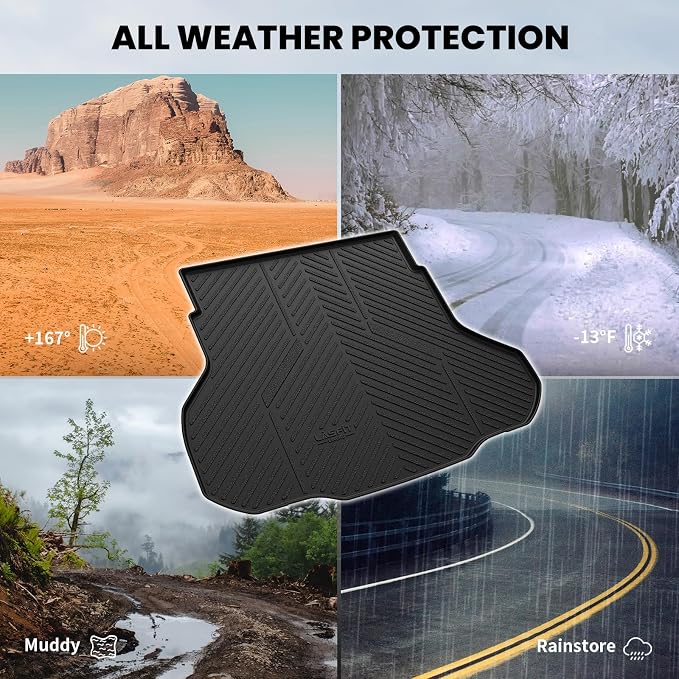 LASFIT Cargo Mat for Kia K4 2025 2026, All Weather TPE Custom Fit Car Trunk Mats Cargo Liners Accessories for Kia K4 2025-2026, Black