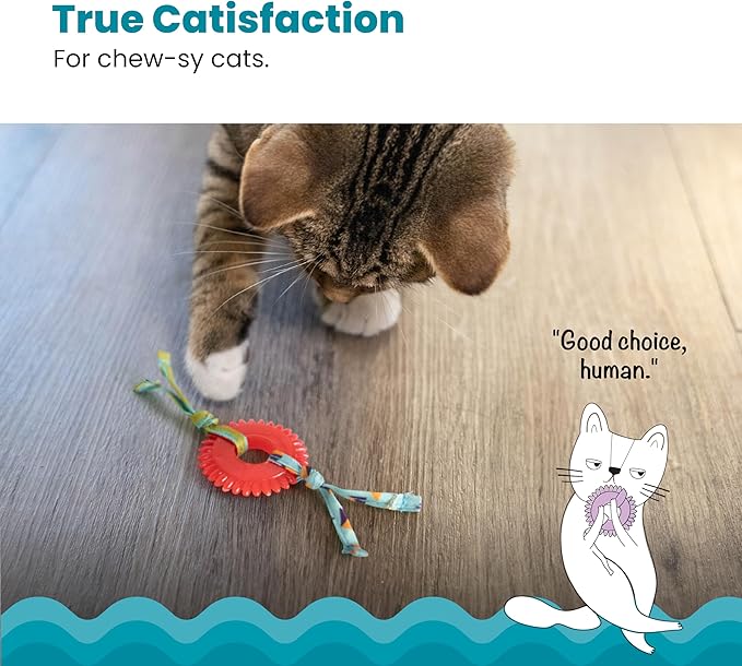 Petstages Fresh Breath Mint Stick Dental Cat Chew Toy & Dental Kitty Chew Wheel Catnip Cat Toy